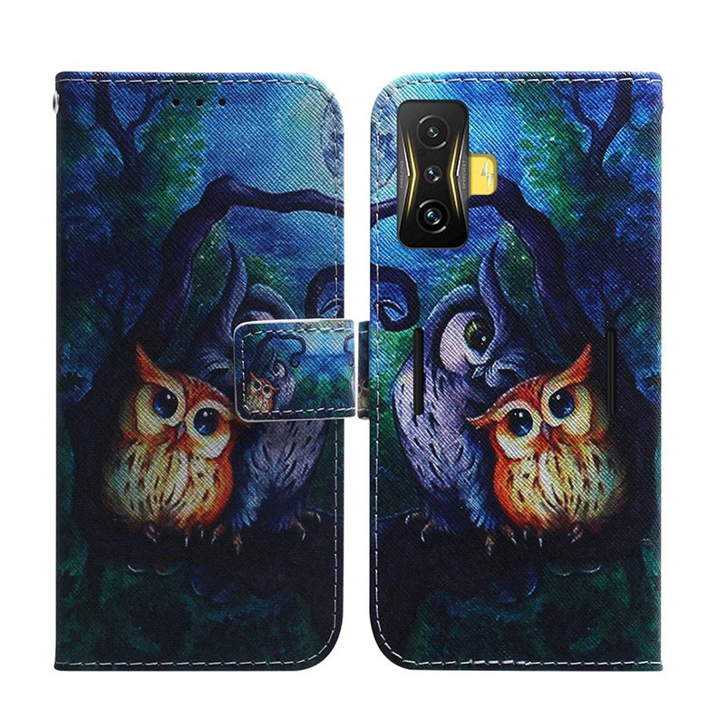 Xiaomi Poco F4 GT 5G Pattern Printing  Θήκη Πορτοφόλι Two Owls