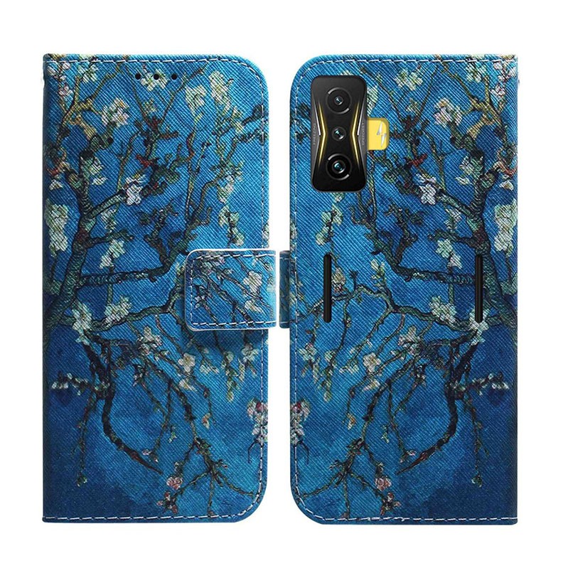 Xiaomi Poco F4 GT 5G Pattern Printing  Θήκη Πορτοφόλι Apricot Flowers