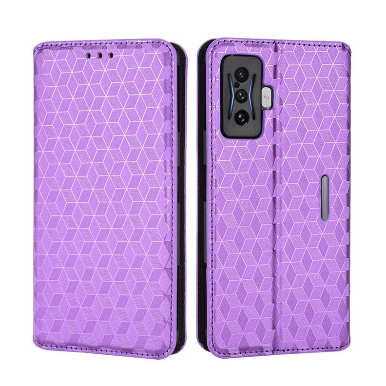 Xiaomi Poco F4 GT 5G Imprinted Rhombus  Θήκη Βιβλίο Purple