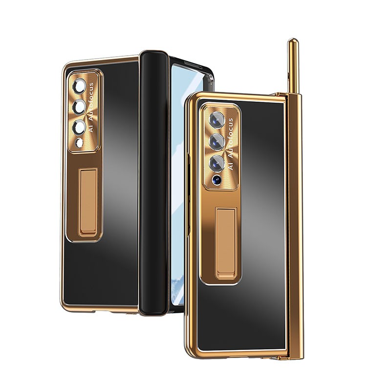 Samsung Galaxy Z Fold4 5G Aluminum Alloy Σκληρή Θήκη με Πενάκι Black/Gold