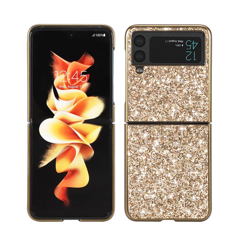 Samsung Galaxy Z Flip4 5G Glitter Powder Shockproof  Σκληρή Θήκη Gold