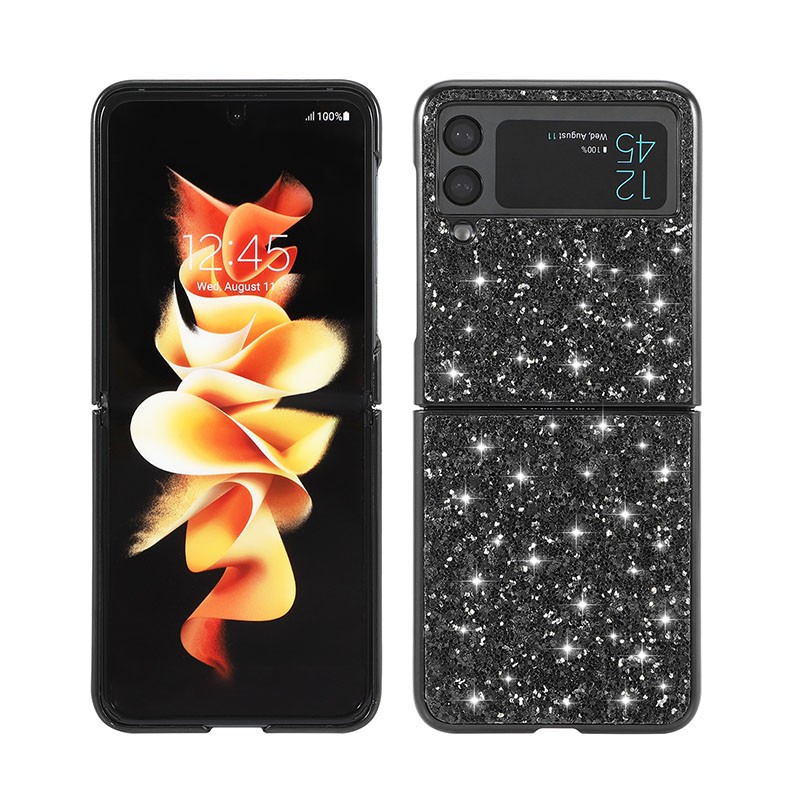 Samsung Galaxy Z Flip4 5G Glitter Powder Shockproof  Σκληρή Θήκη Black