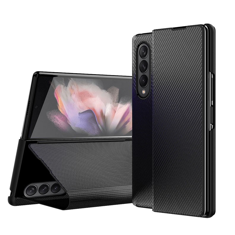 Samsung Galaxy Z Fold4 5G Kevlar Texture All-Inclusive θήκη Βιβλίο Black