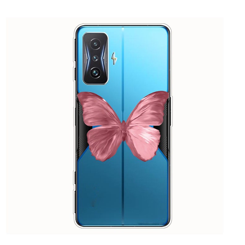 Xiaomi Poco F4 GT 5G Patterned Flexible TPU Cover Θήκη Σιλικόνης Pink Butterfly