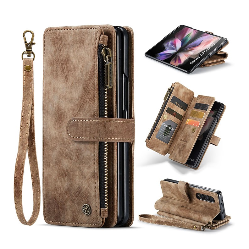 Samsung Galaxy Z Fold4 5G CaseMe C30 Multifunctional θήκη Πορτοφόλι Brown