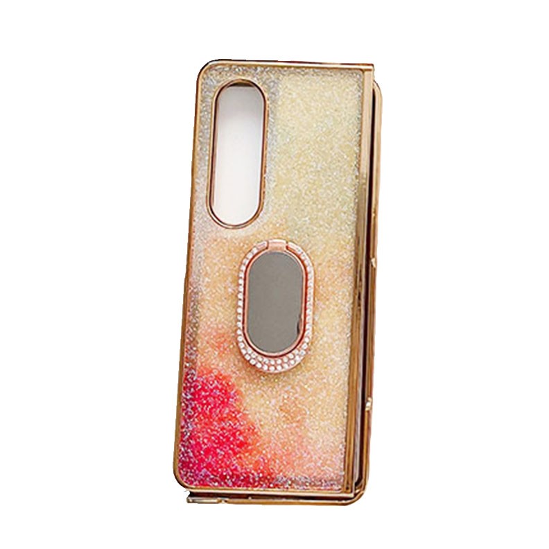 Samsung Galaxy Z Fold4 5G Shinning Diamond Ring Holder Σκληρή θήκη με Δαχτυλίδι White/Red