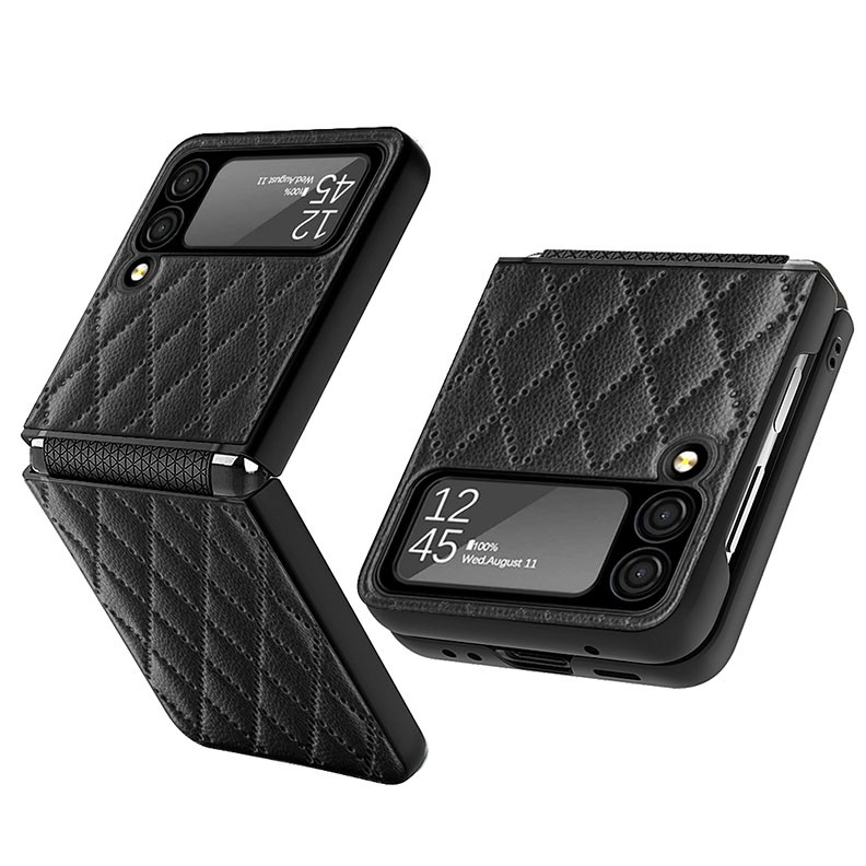 Samsung Galaxy Z Flip4 5G Diamond Lattice Σκληρή Θήκη Black