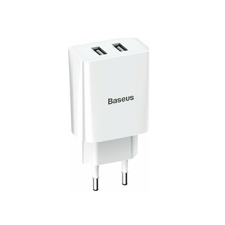 Baseus CCFS-R02 Φορτιστής με 2 Θύρες USB-A 10.5W White