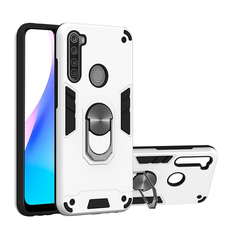 Xiaomi Redmi Note 8T Armour Σκληρή Θήκη με Δαχτυλίδι Silver