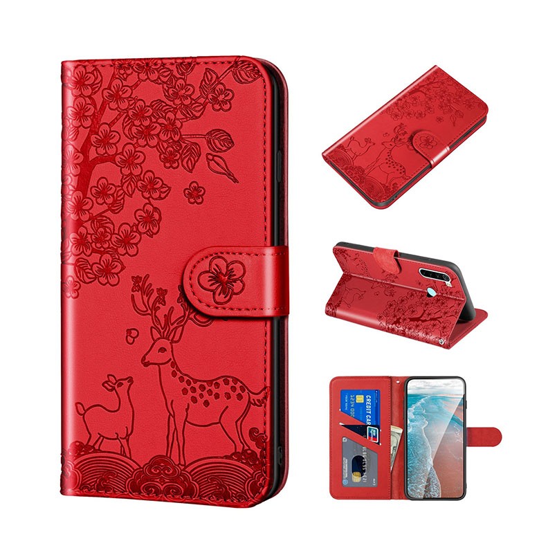 Xiaomi Redmi Note 8 Embossing Pattern Θήκη Πορτοφόλι Red