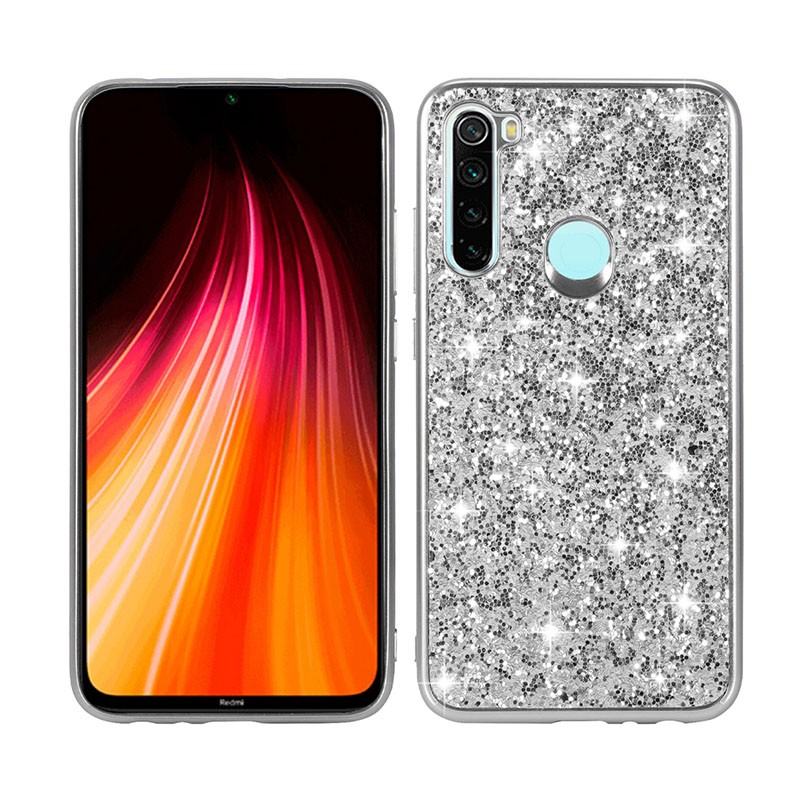 Xiaomi Redmi Note 8 Glittery Powder Θήκη Σιλικόνης Silver