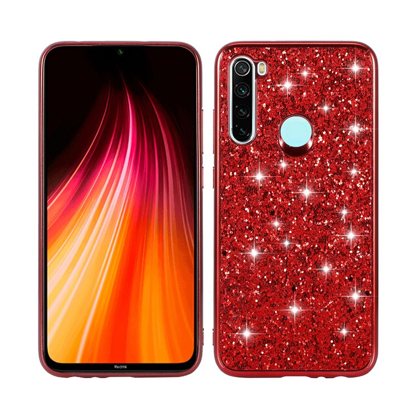 Xiaomi Redmi Note 8 Glittery Powder Θήκη Σιλικόνης Red