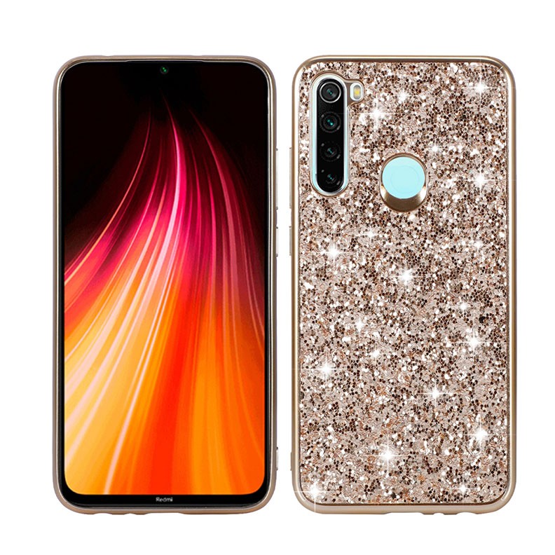 Xiaomi Redmi Note 8 Glittery Powder Θήκη Σιλικόνης Gold