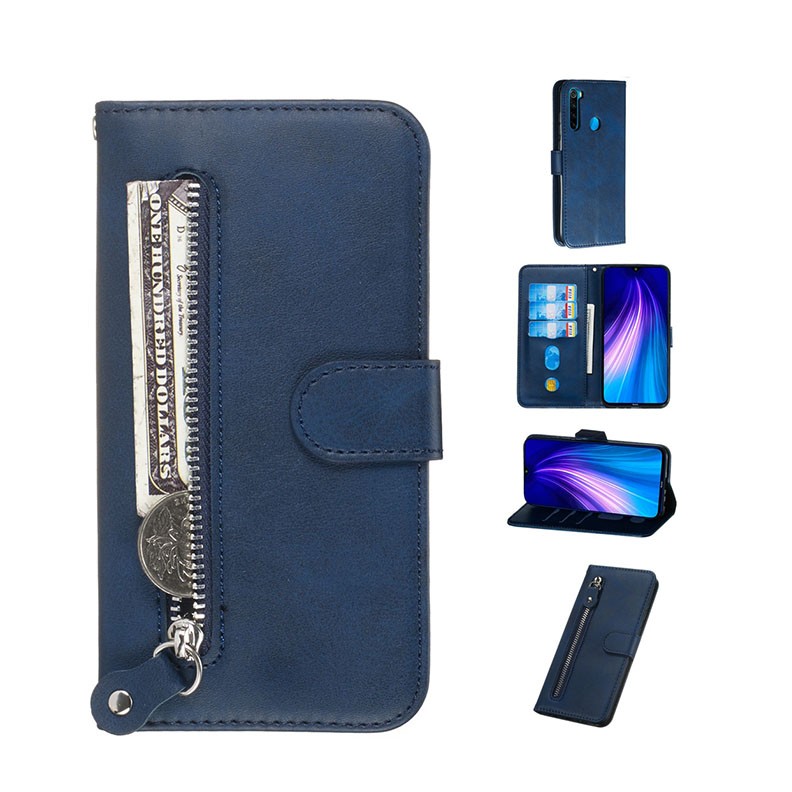 Xiaomi Redmi Note 8 Horizontal Flip Θήκη Πορτοφόλι Blue