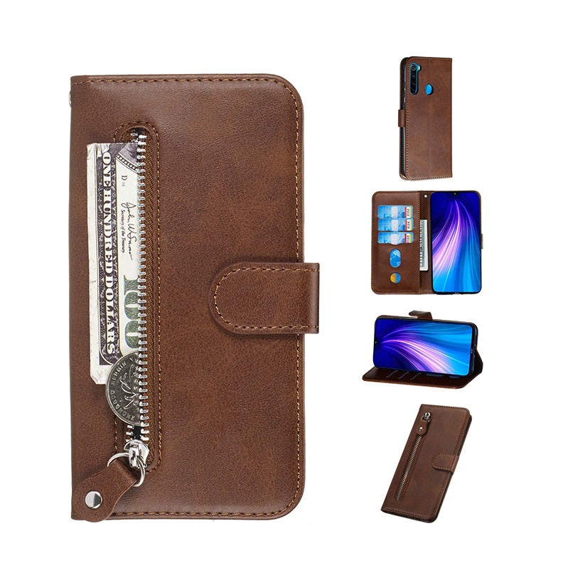 Xiaomi Redmi Note 8 Horizontal Flip Θήκη Πορτοφόλι Brown