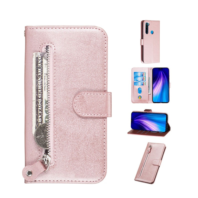 Xiaomi Redmi Note 8 Horizontal Flip Θήκη Πορτοφόλι Light Pink