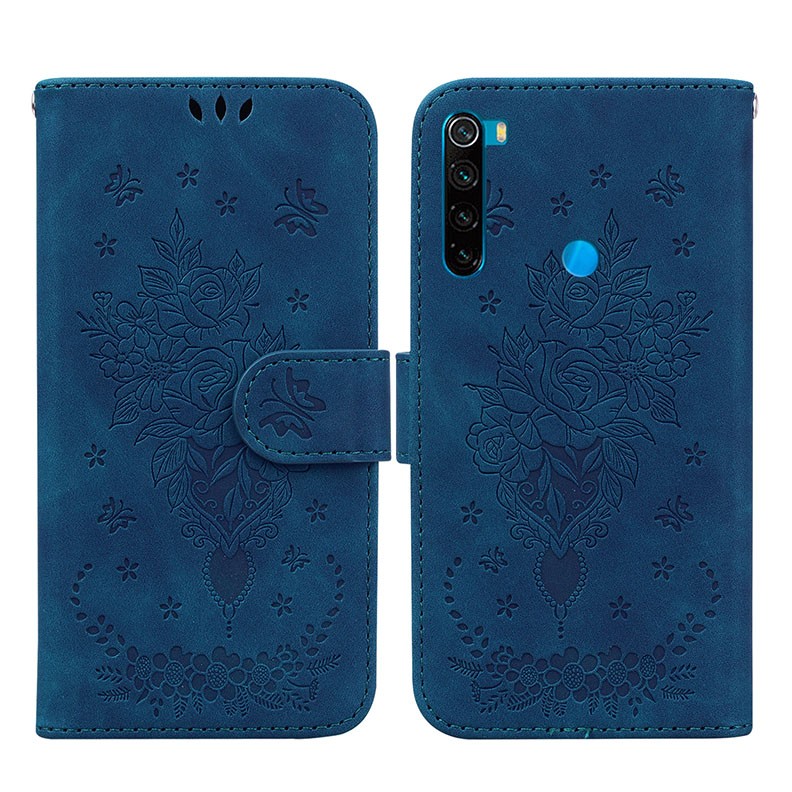 Xiaomi Redmi Note 8T Butterfly Rose Θήκη Πορτοφόλι Blue