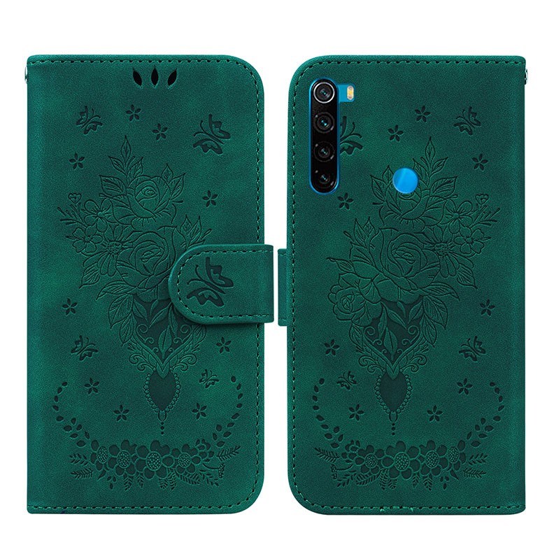 Xiaomi Redmi Note 8T Butterfly Rose Θήκη Πορτοφόλι Green