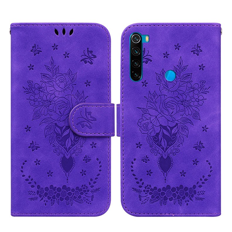 Xiaomi Redmi Note 8T Butterfly Rose Θήκη Πορτοφόλι Purple