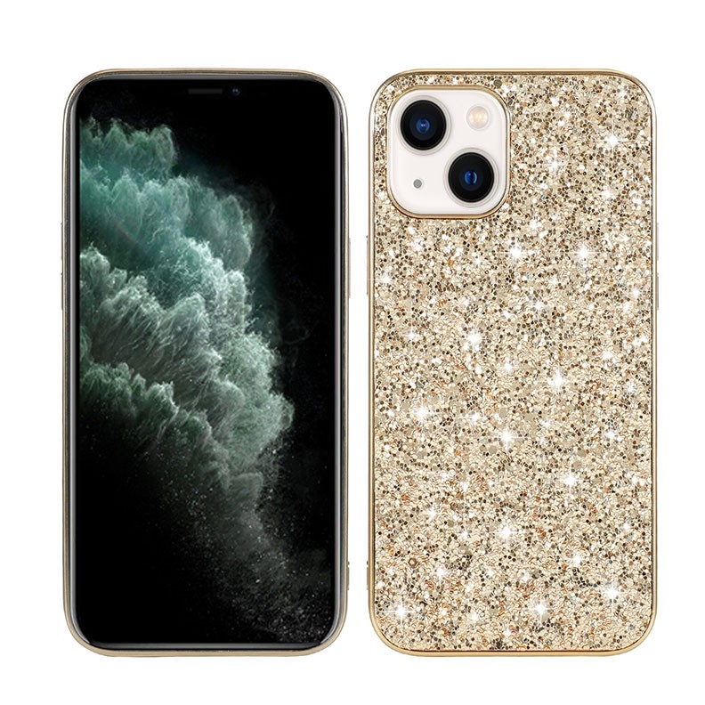 Apple iPhone 14 Glitter Powder Σκληρή Θήκη Gold