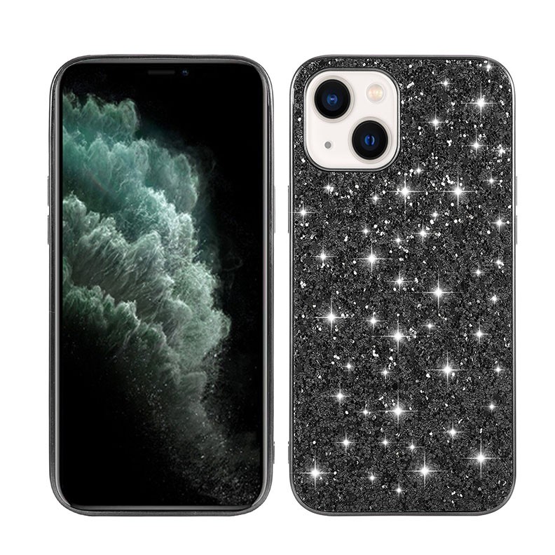 Apple iPhone 14 Glitter Powder Σκληρή Θήκη Black