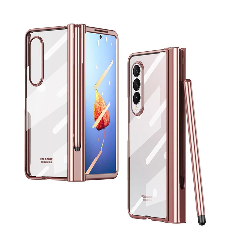 Samsung Galaxy Z Fold4 5G Full Body Σκληρή Θήκη με Πενάκι Rose Gold