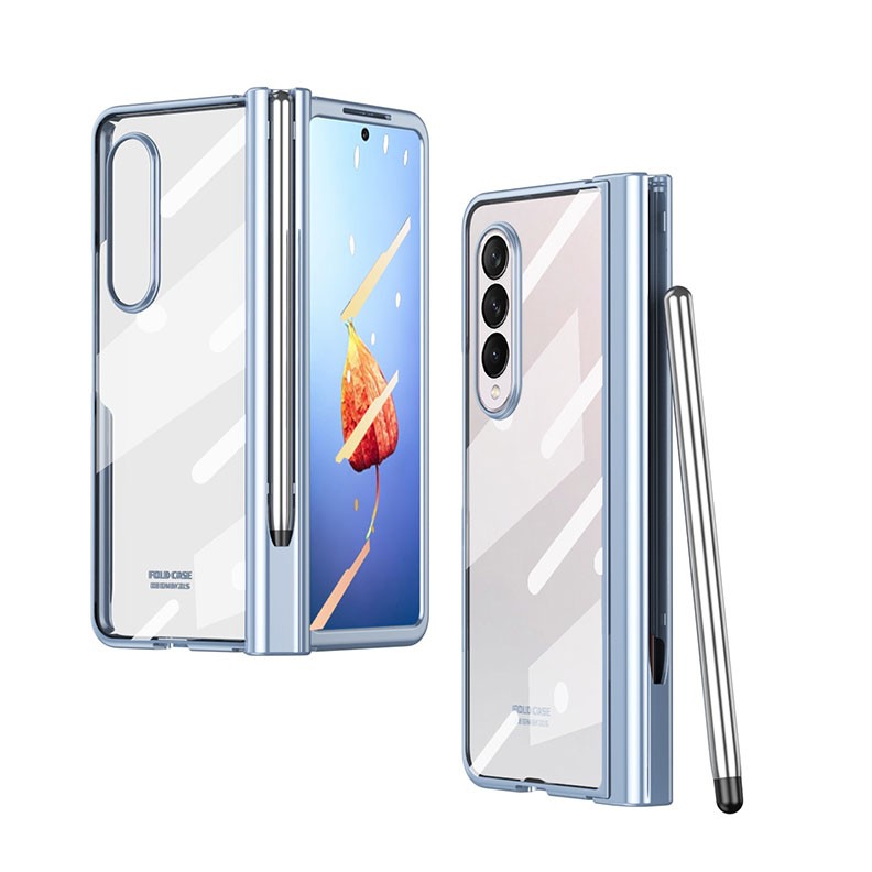 Samsung Galaxy Z Fold4 5G Full Body Σκληρή Θήκη με Πενάκι Blue