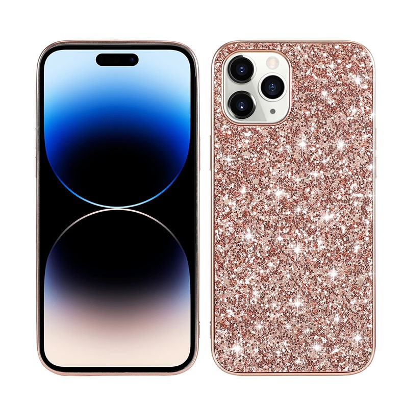 Apple iPhone 14 Pro Max Glitter Powder Σκληρή Θήκη Rose Gold