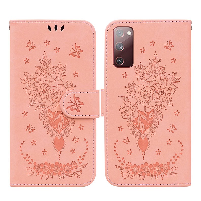 Samsung Galaxy S20 FE Butterfly Rose Θήκη Πορτοφόλι Pink