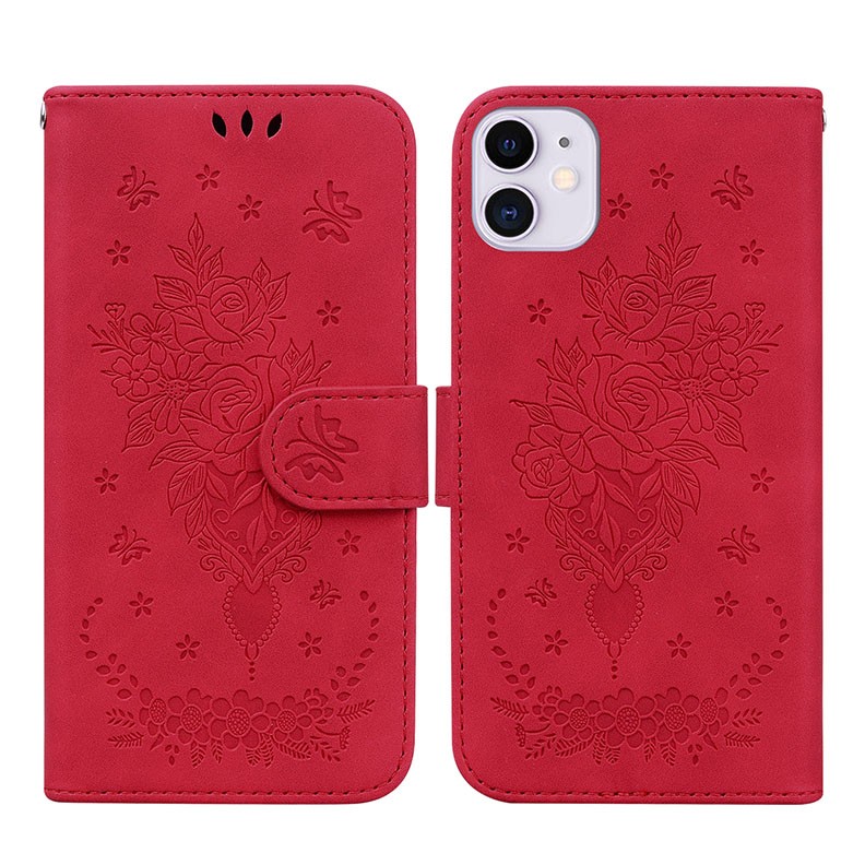 Apple iPhone 11 Butterfly Rose Θήκη Πορτοφόλι Red