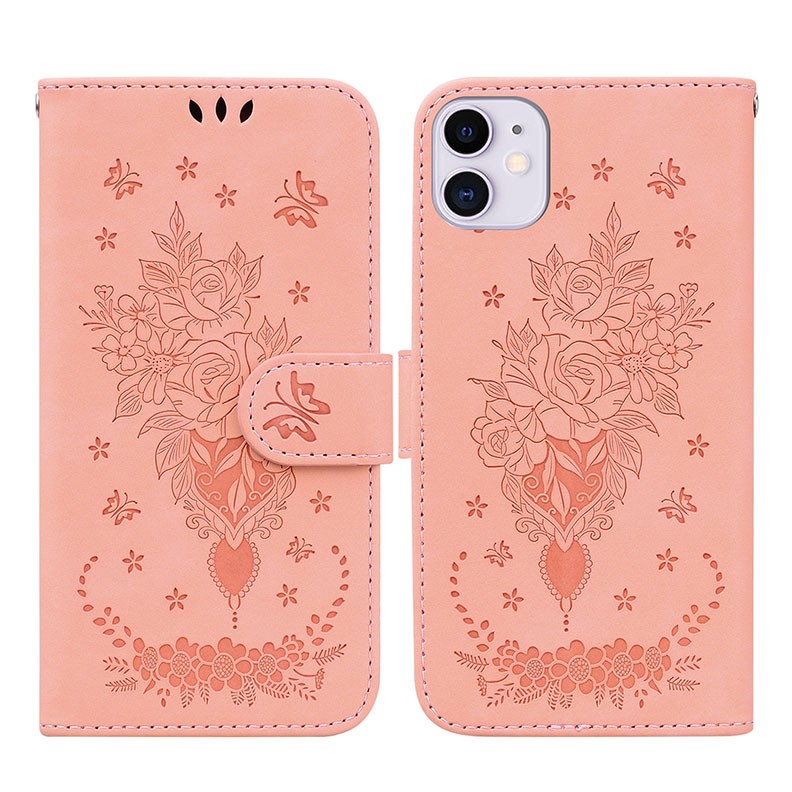 Apple iPhone 11 Butterfly Rose Θήκη Πορτοφόλι Pink