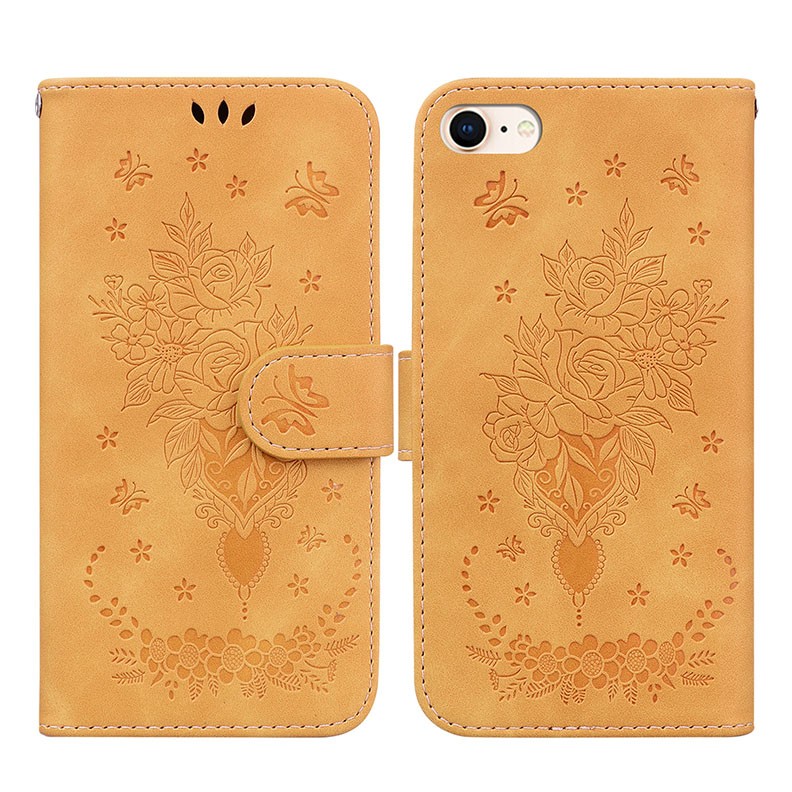 Apple iPhone SE 2020/8/7 Butterfly Rose Θήκη Πορτοφόλι Yellow