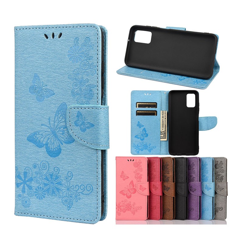 Xiaomi Redmi 10 Floral Butterfly θήκη Πορτοφόλι Blue