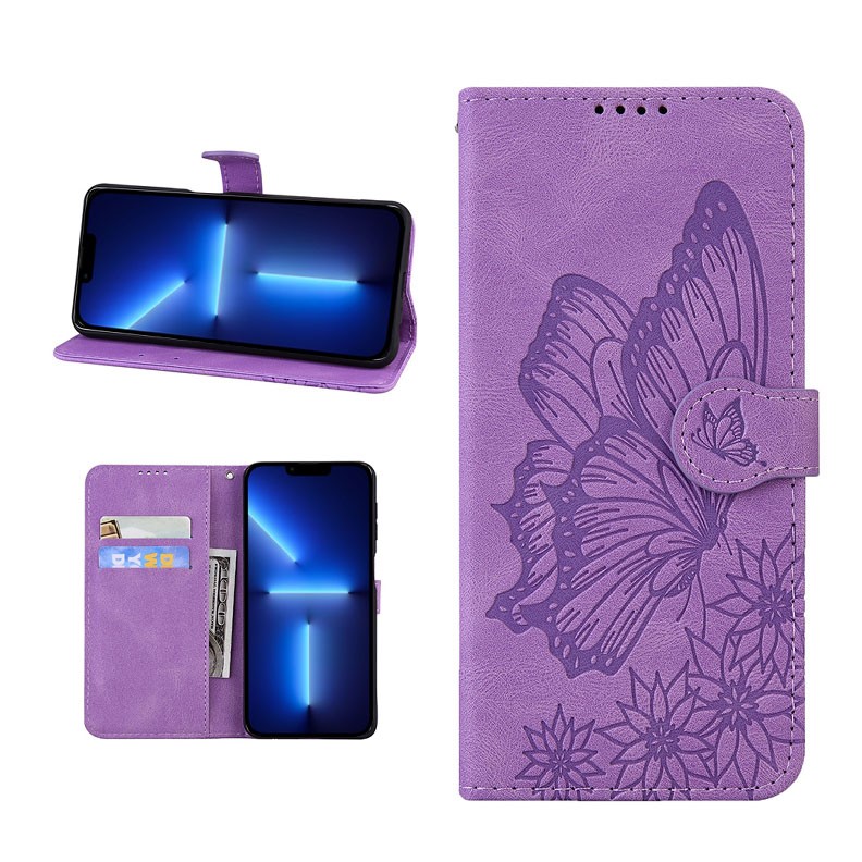Apple iPhone 13 Pro Max Butterfly Θήκη Πορτοφόλι Purple