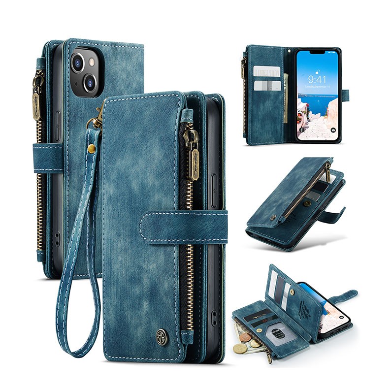 Apple iPhone 14 CaseMe C30 Multifunctional θήκη Πορτοφόλι Blue
