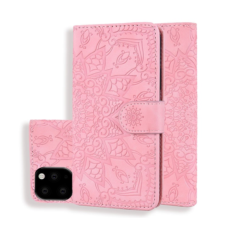 Apple iPhone 11 Pro Max Calf Pattern Θήκη Πορτοφόλι Pink