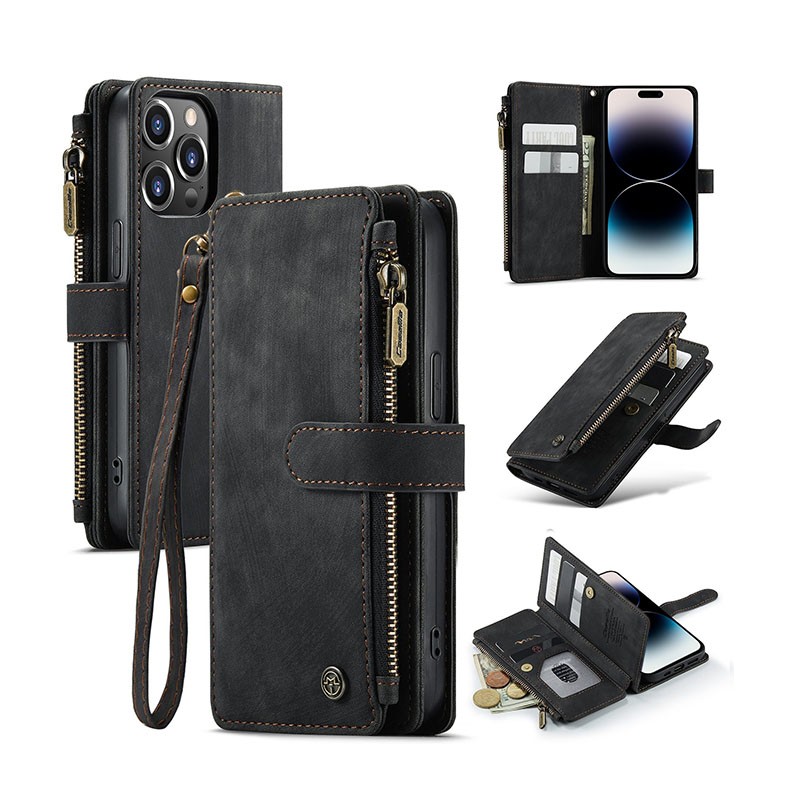 Apple iPhone 14 Pro Max CaseMe C30 Multifunctional θήκη Πορτοφόλι Black