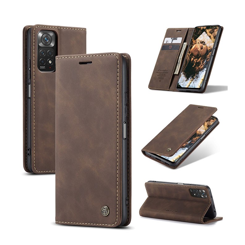 Xiaomi Redmi Note 11/Note 11s CaseMe 013 Retro Θήκη Βιβλίο Coffee