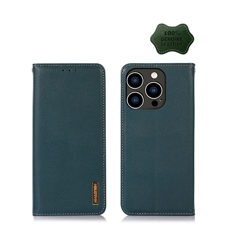 Apple iPhone 14 Pro Max KHAZNEH  Cowhide Leather Θήκη Βιβλίο Green