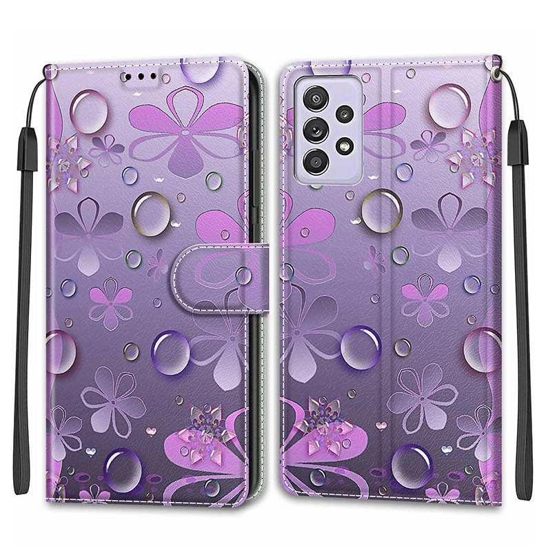 Samsung Galaxy A52/A52s Voltage Drawing Θήκη Πορτοφόλι Water Drop Flower