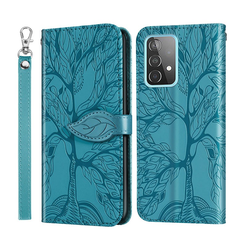 Samsung Galaxy A52/A52s Tree of Life Θήκη Πορτοφόλι Lake Blue