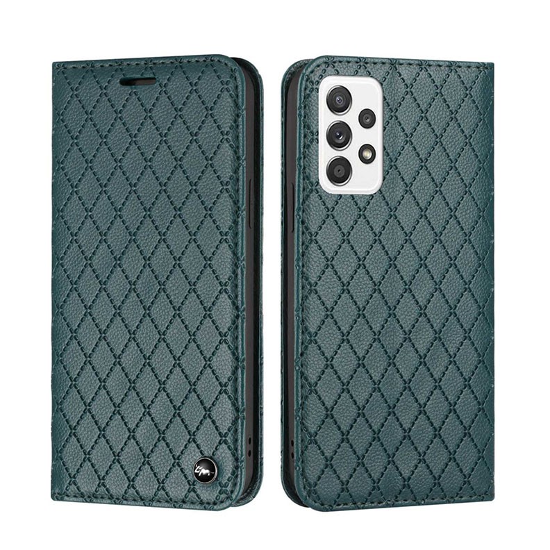 Samsung Galaxy A52/A52s Rhombus Texture Θήκη Βιβλίο Green