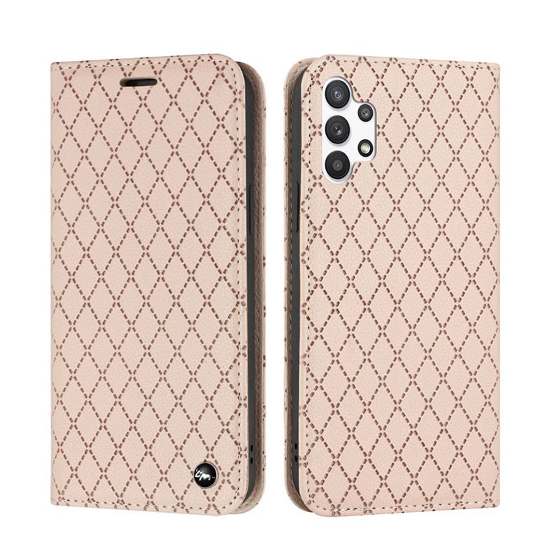 Samsung Galaxy A13 4G Rhombus Texture Θήκη Βιβλίο Pink Sand