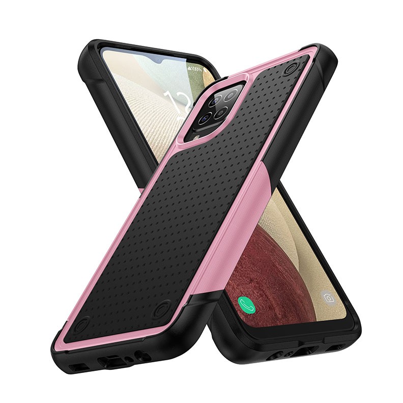 Samsung Galaxy A12 Dotting Σκληρή Θήκη Σιλικόνης Pink/Black