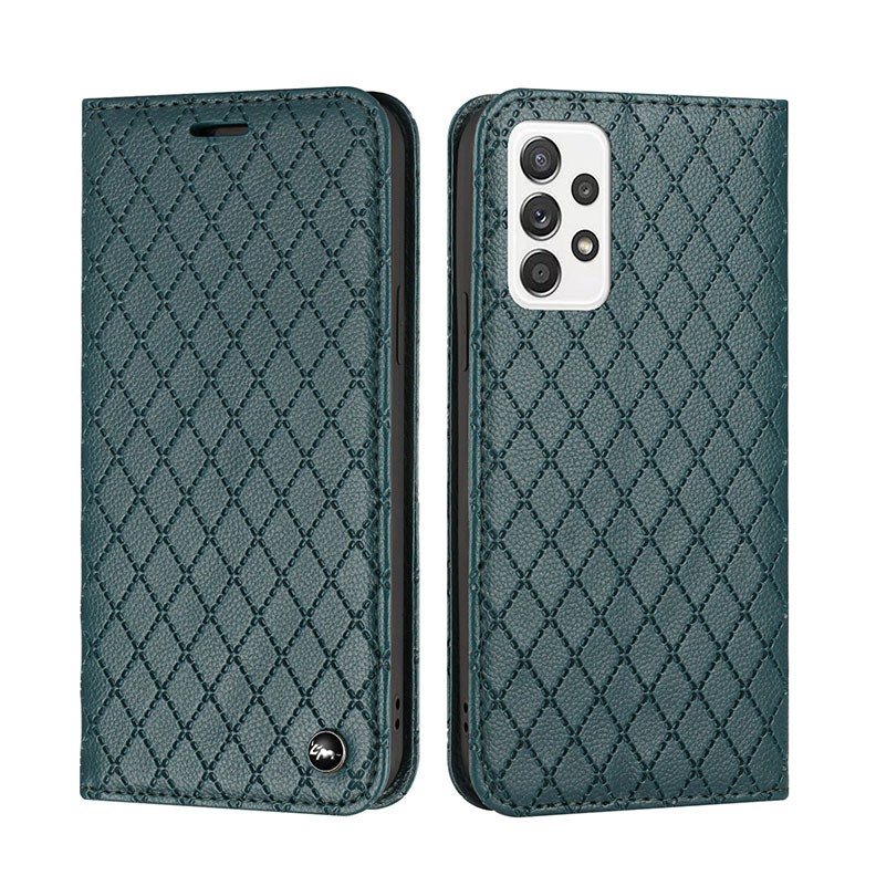 Samsung Galaxy A23 5G Rhombus Texture Θήκη Βιβλίο Green