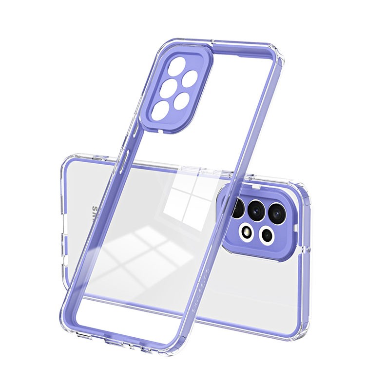 Samsung Galaxy A23 5G Color Frame Διάφανη Θήκη Σιλικόνης Purple