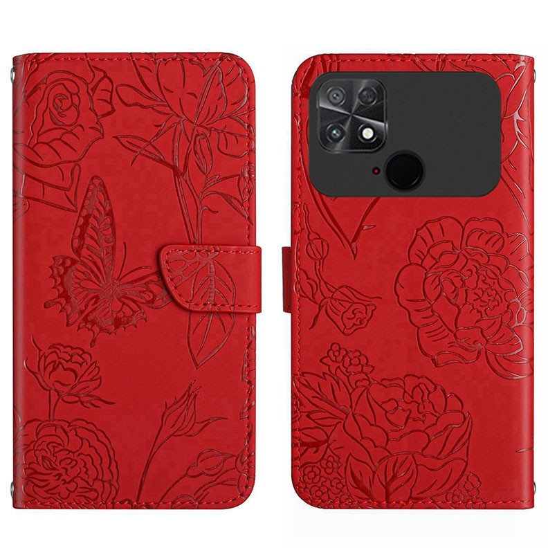 Xiaomi Poco C40 Butterfly Θήκη Πορτοφόλι Red