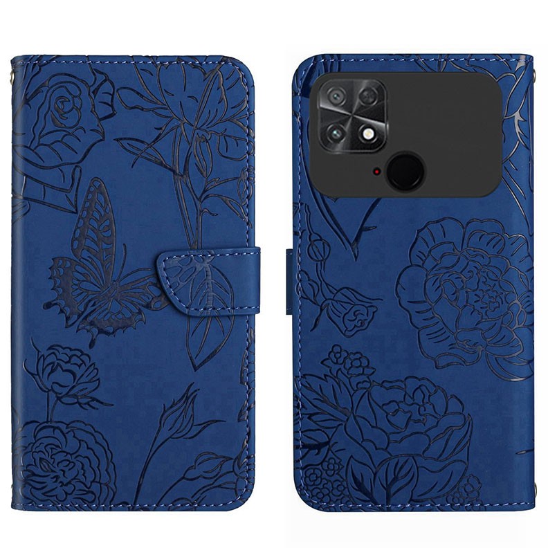 Xiaomi Poco C40 Butterfly Θήκη Πορτοφόλι Blue