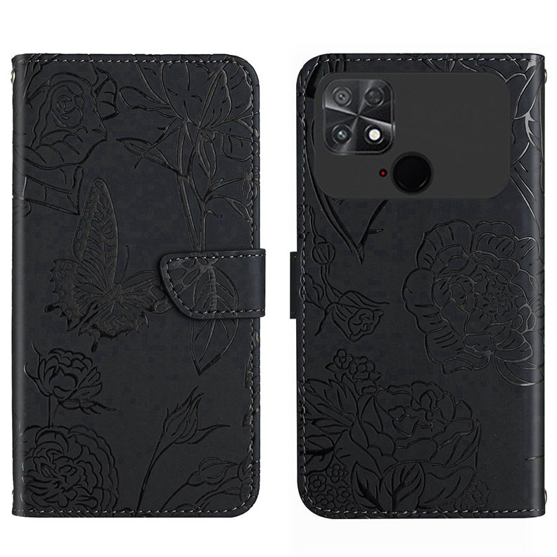 Xiaomi Poco C40 Butterfly Θήκη Πορτοφόλι Black