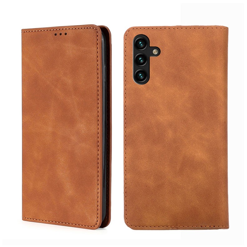 Samsung Galaxy A04s Skin Feel Θήκη Βιβλίο Light Brown